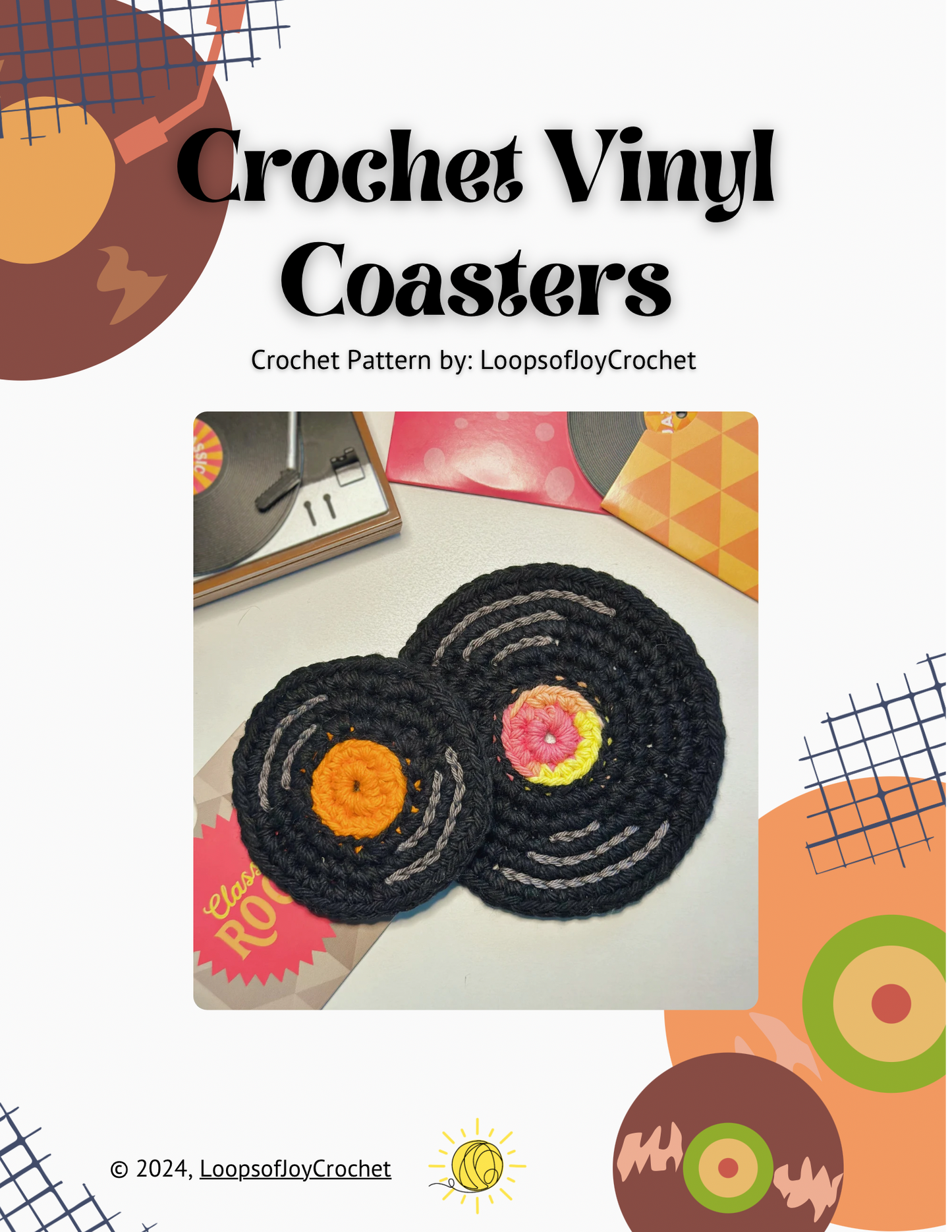 Crochet Vinyl Coaster Pattern