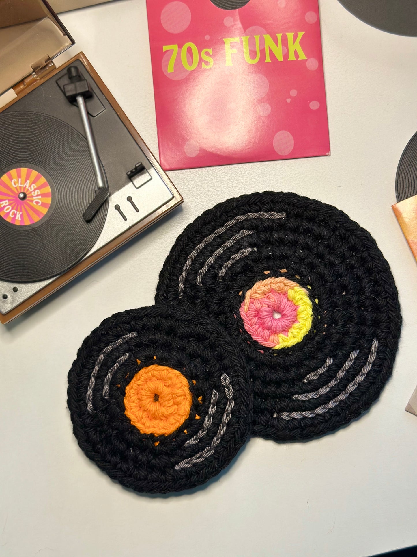 Crochet Vinyl Coasters