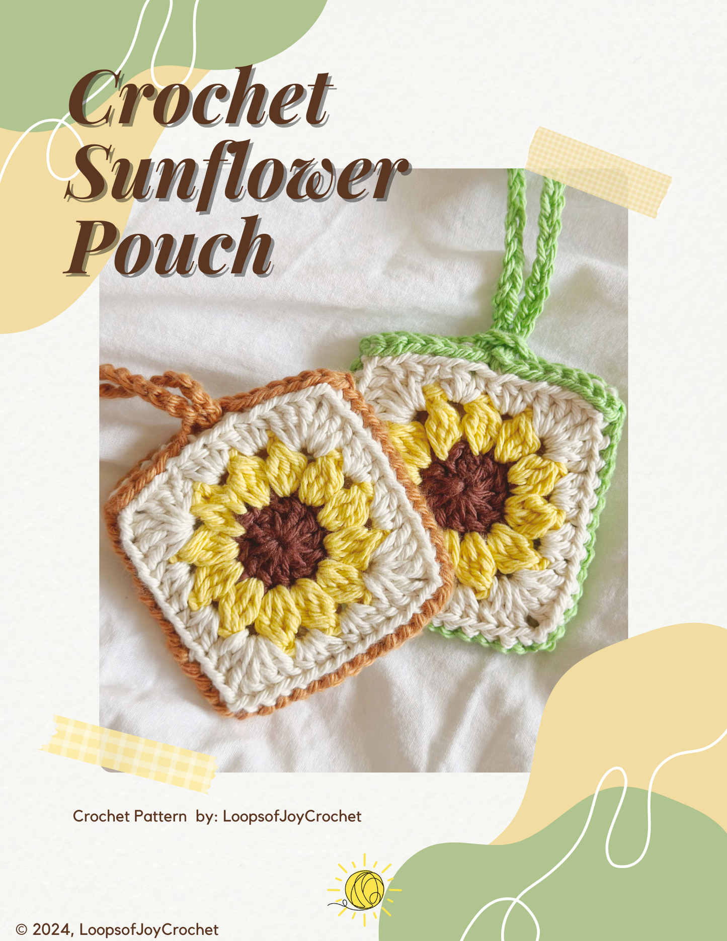 Crochet Sunflower Pouch Pattern